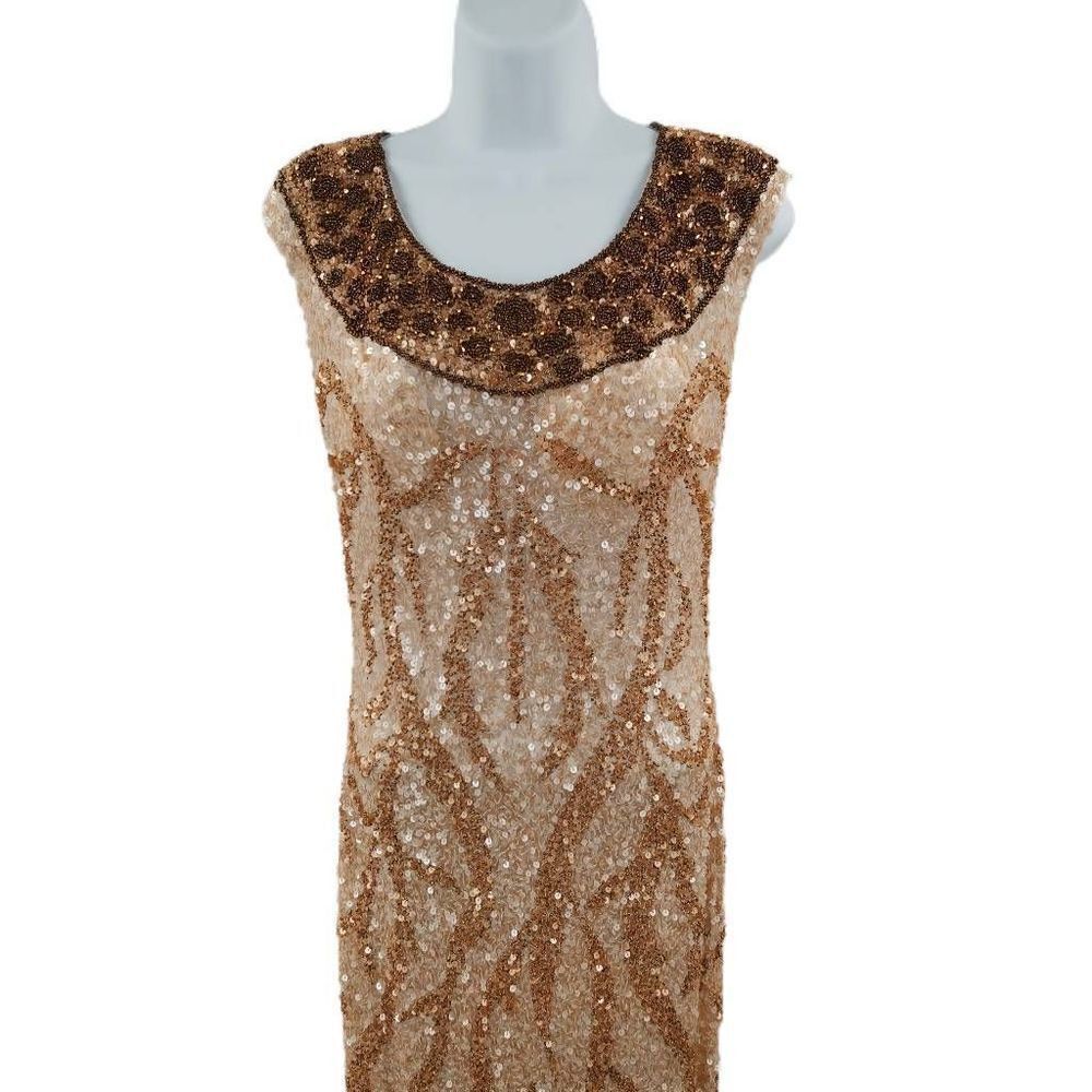 Elegant Full-Length Beaded & Sequined Gown | Cassandra Stone | Perfect Condition - Picture 4 of 5